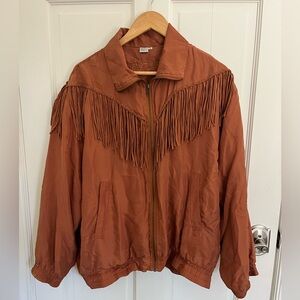 100% Silk Fringe Western Boho Jacket | L